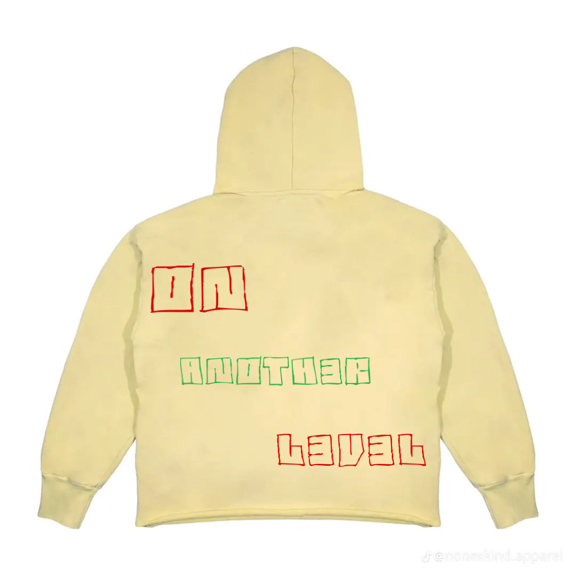 Cream/red/green hoodie