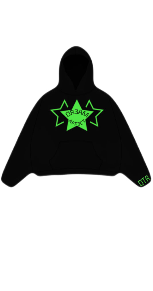 Black/Neon green glow in the dark hoodie