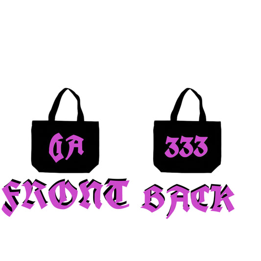 Pink/black tote bag