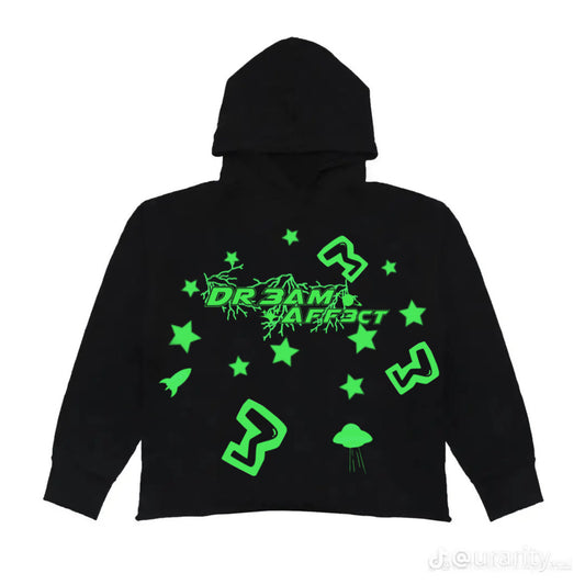 Black/green glow in the dark hoodie